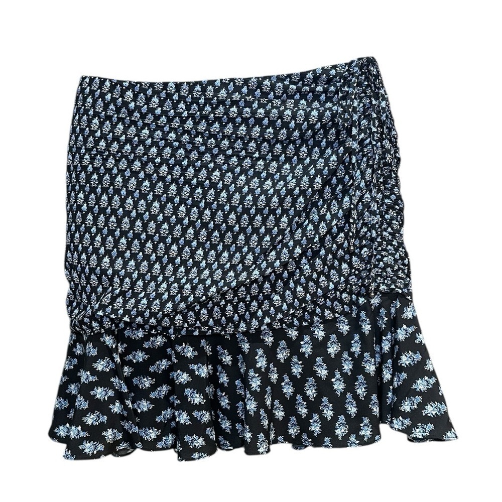 Veronica Beard Black, Blue and White Floral Patterned Mini Skirt size 6